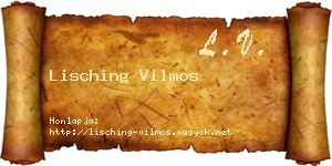Lisching Vilmos névjegykártya